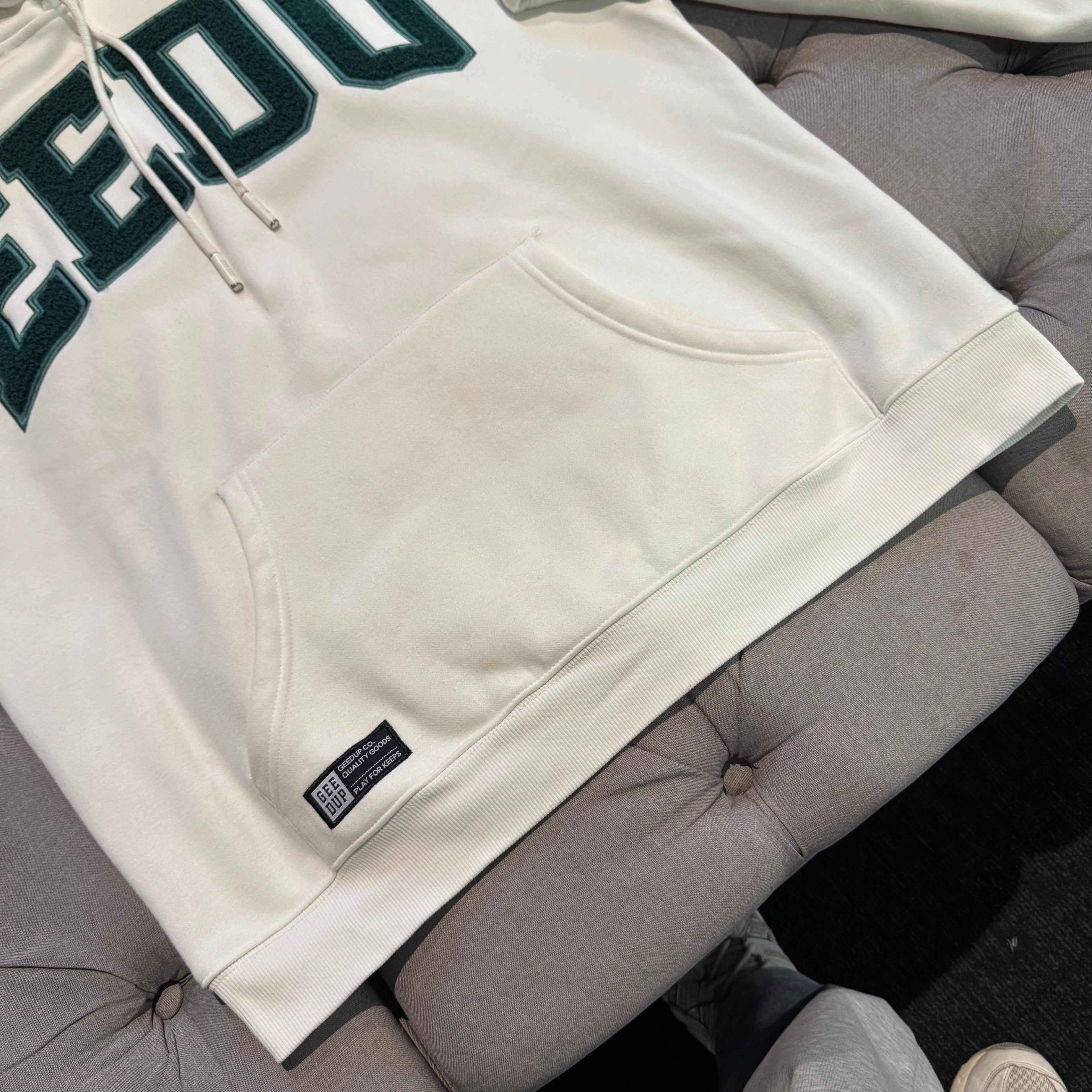 Geedup Team Logo Hoodie 'White Green' (Second hand)