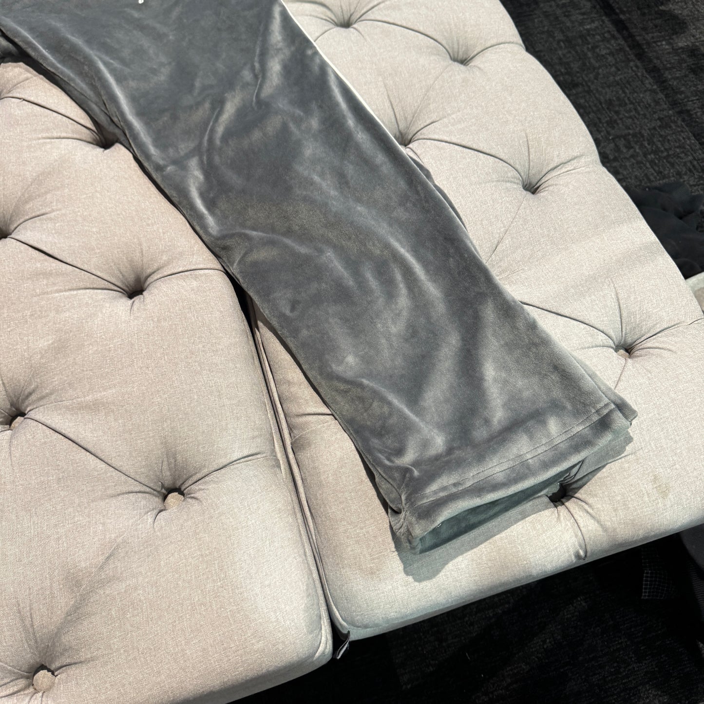 Geedup Script Fleece/Velvet Zip-Up Pants 'Grey' (Second hand)