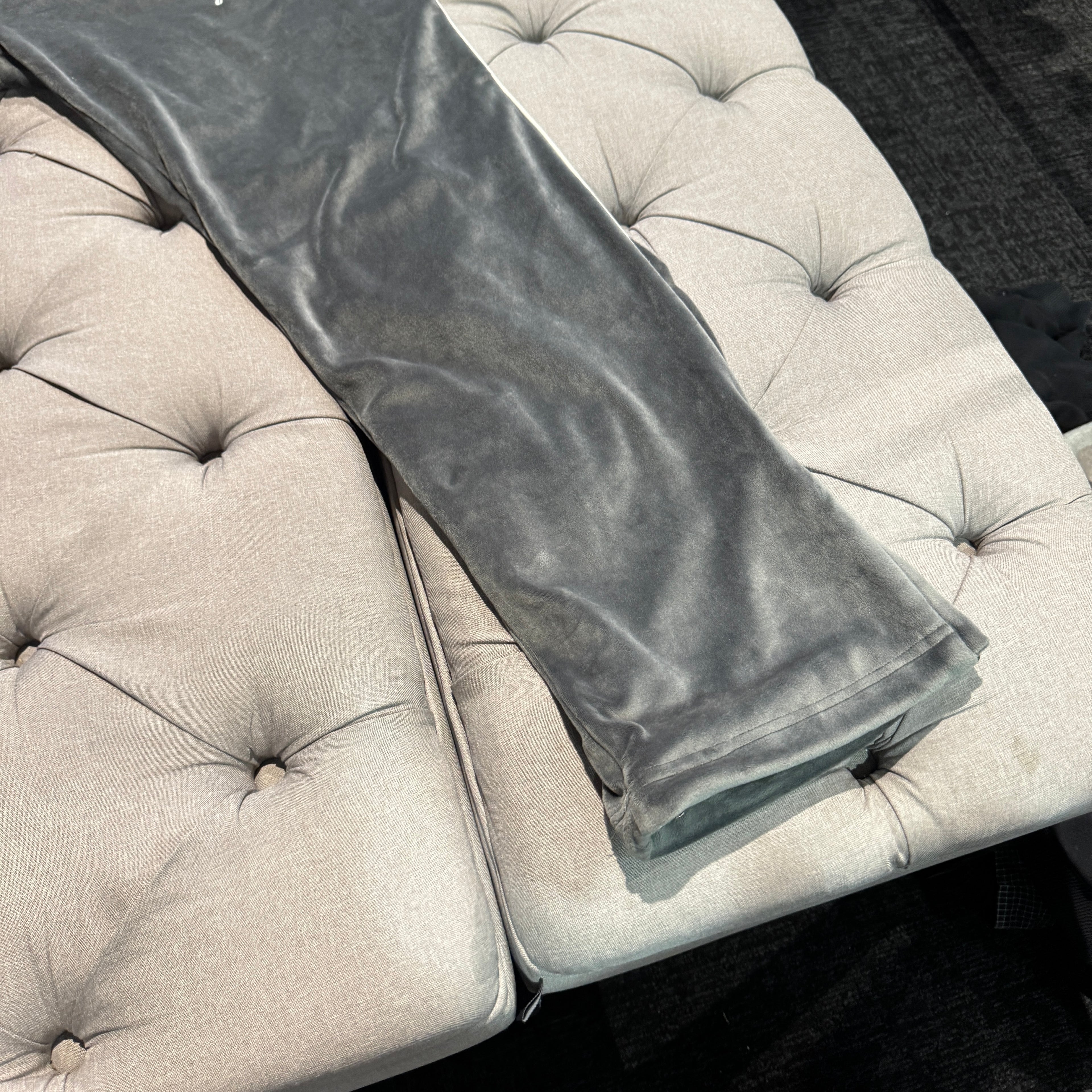 Geedup Script Fleece/Velvet Zip-Up Pants 'Grey' (Second hand)