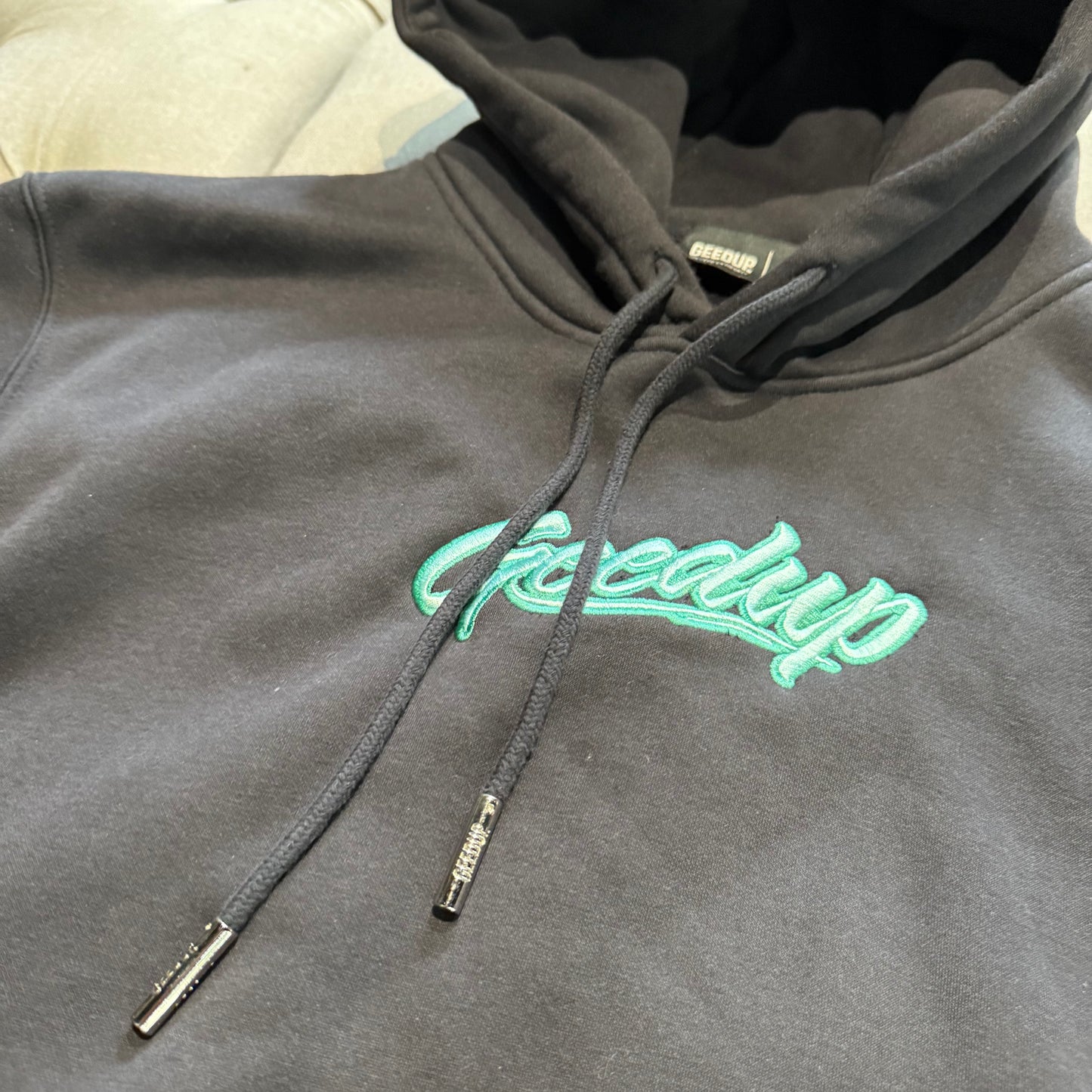 Geedup Script Logo Hoodie 'Navy Green' (Second hand)