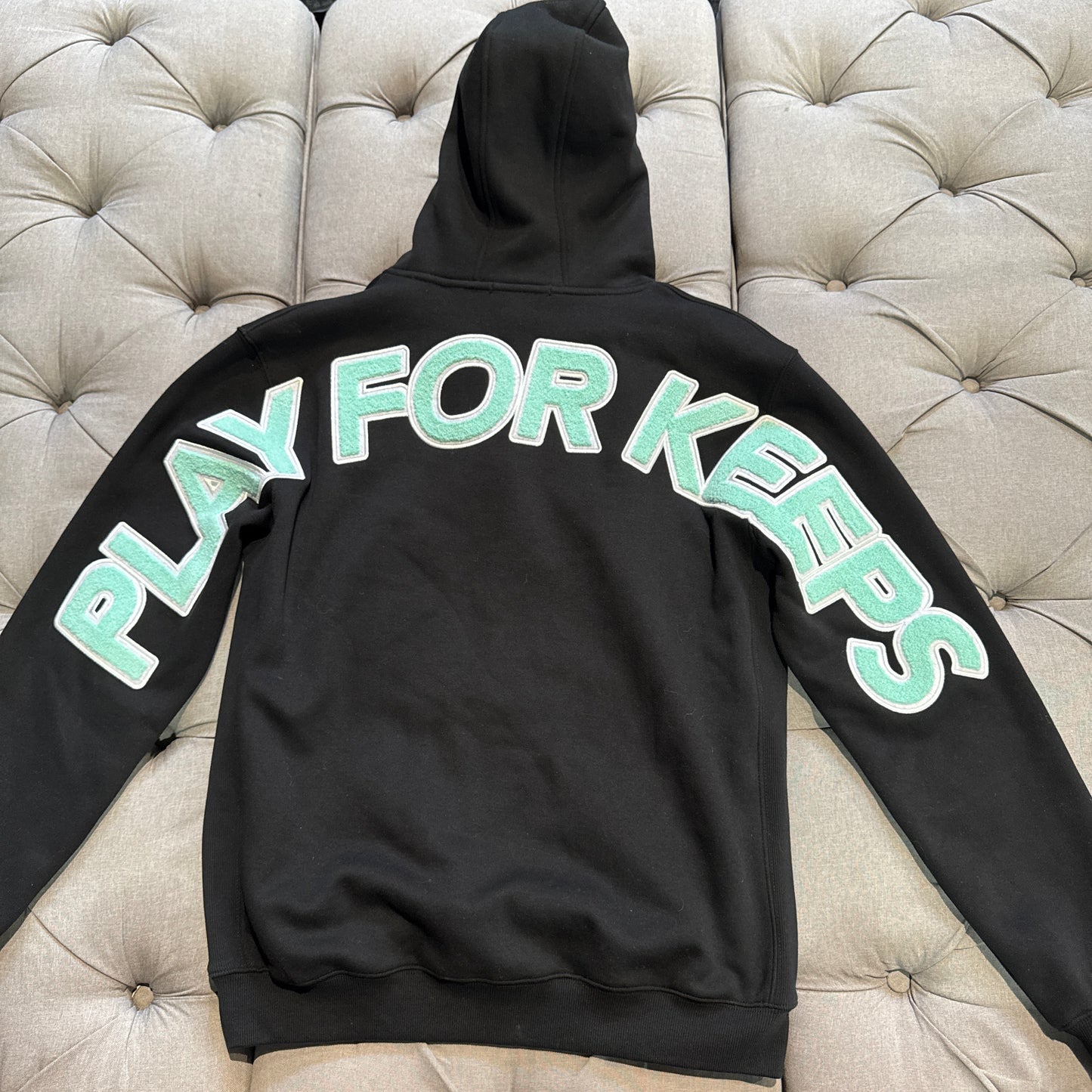 Geedup Play For Keeps Hoodie 'Black Teal' (Second hand)