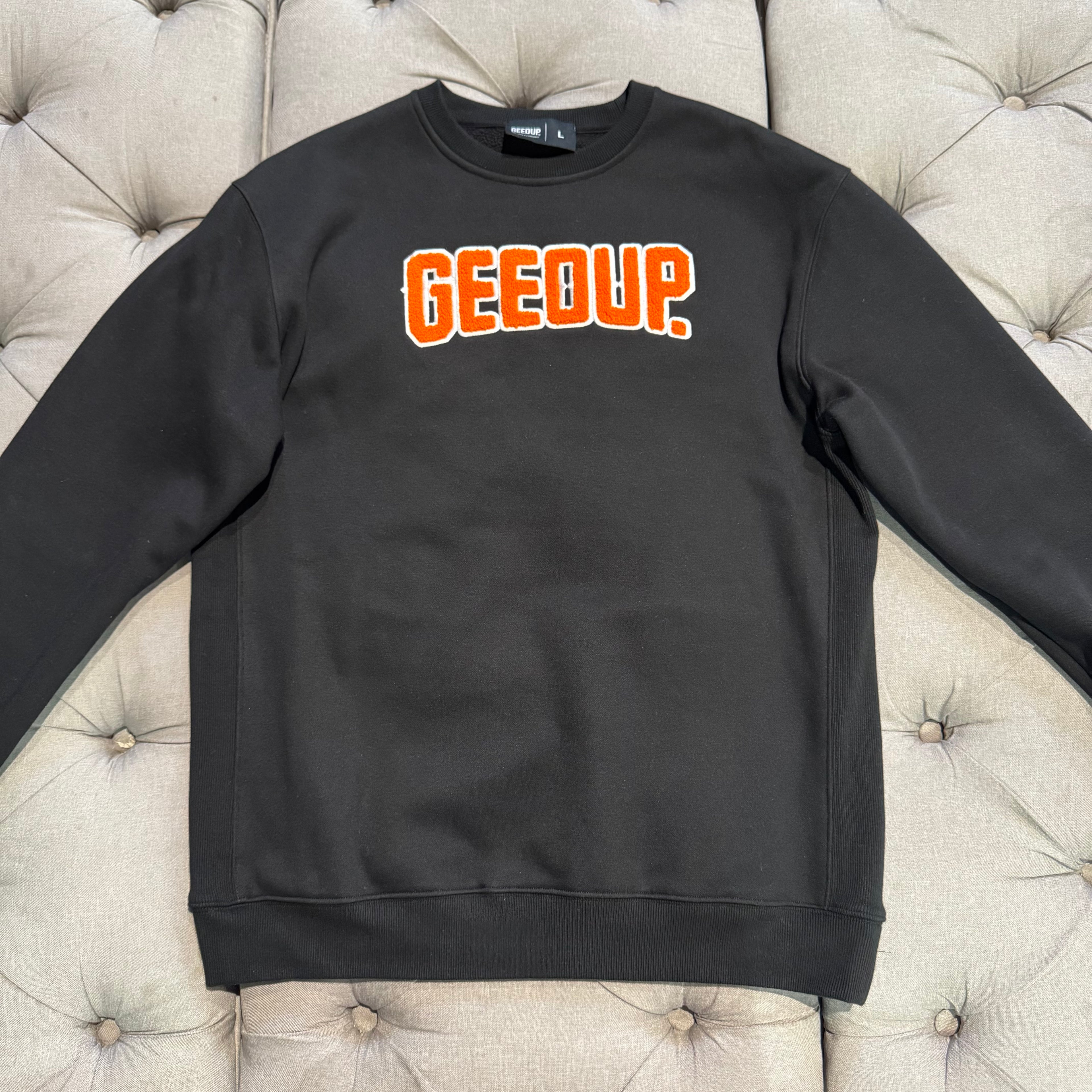 Geedup Play For Keeps Crewneck 'Black Orange' (Unreleased) (Second hand)