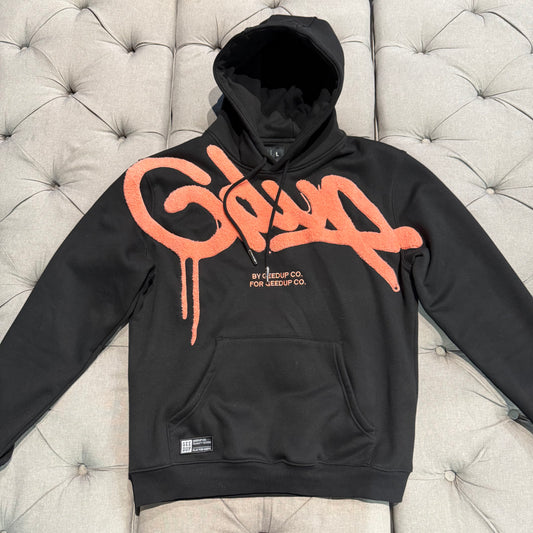 Geedup Handstyle Hoodie 'Black Peach' (Second hand)