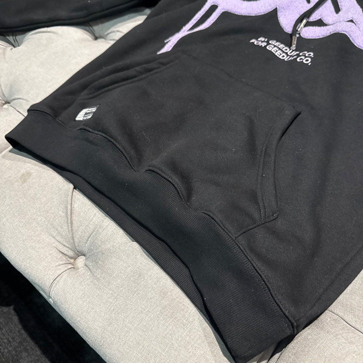 Geedup Handstyle Hoodie 'Black Purple' (Second hand)
