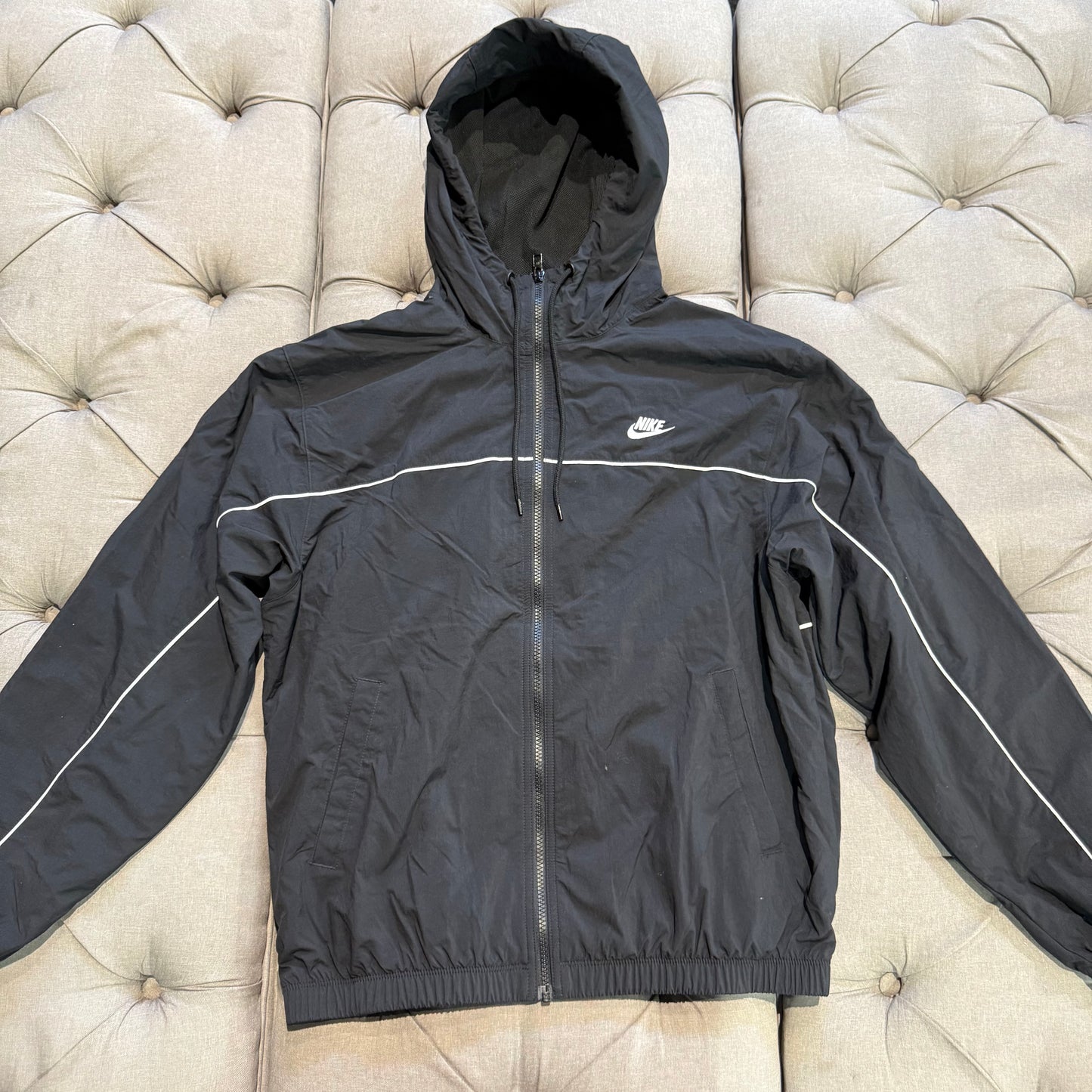 Nike Back Logo Zipup Jacket 'Black White' (Second hand)
