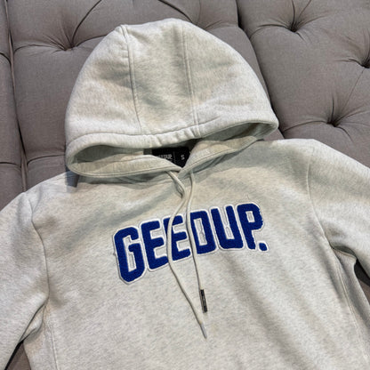 Geedup Play For Keeps Hoodie 'White Marle Blue' (Second hand)