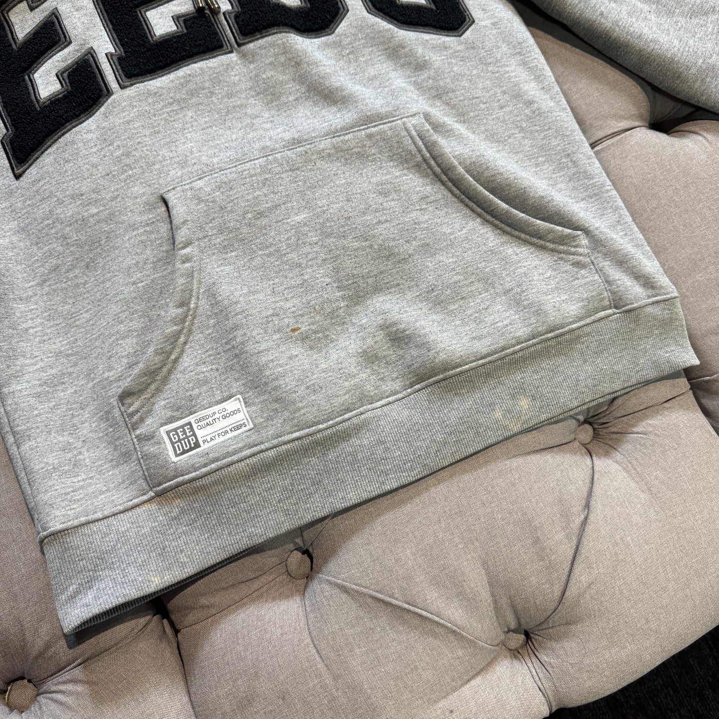 Geedup Team Logo Hoodie 'Grey Black' (Second hand)