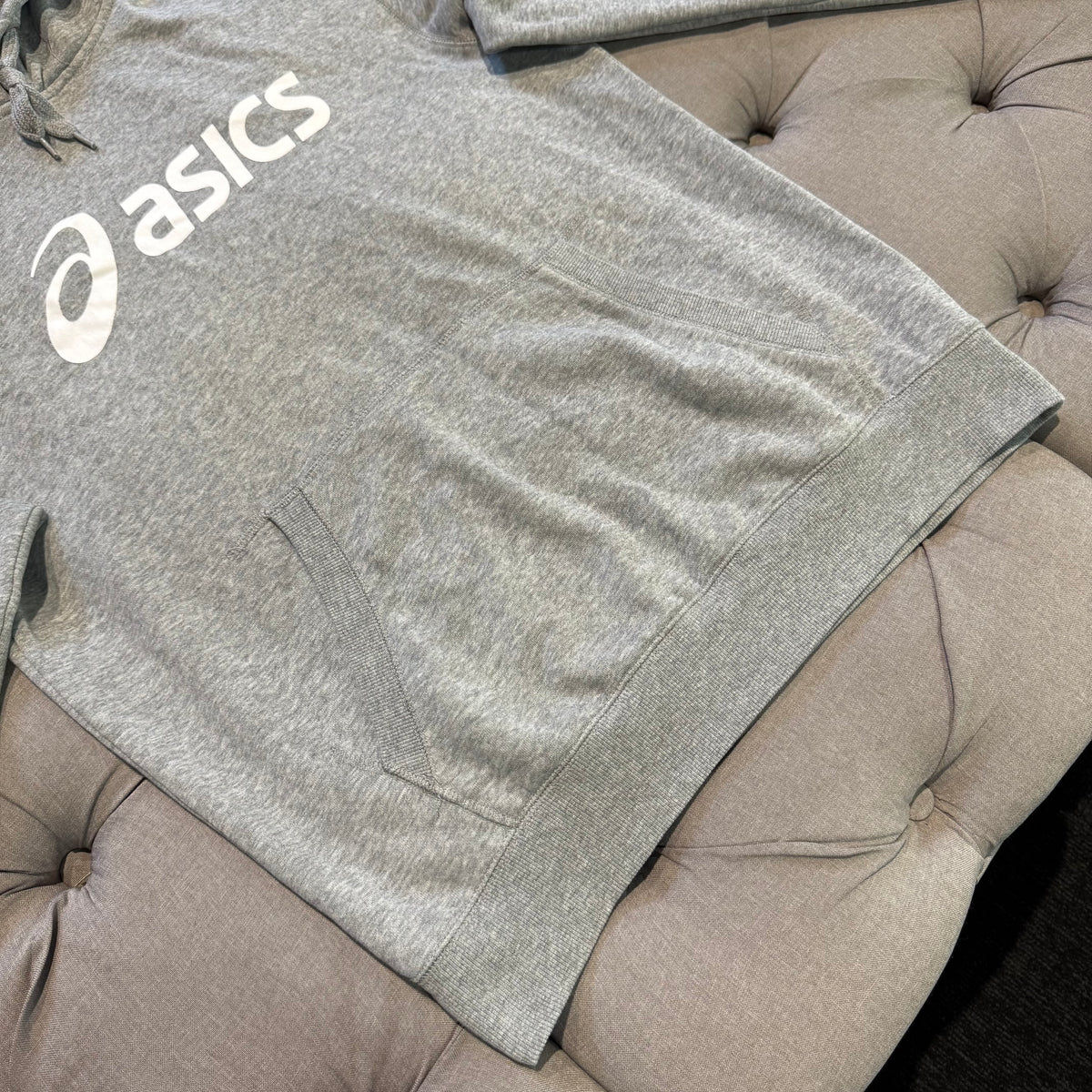 Asics Front Logo Hoodie 'Grey White' (Second hand)