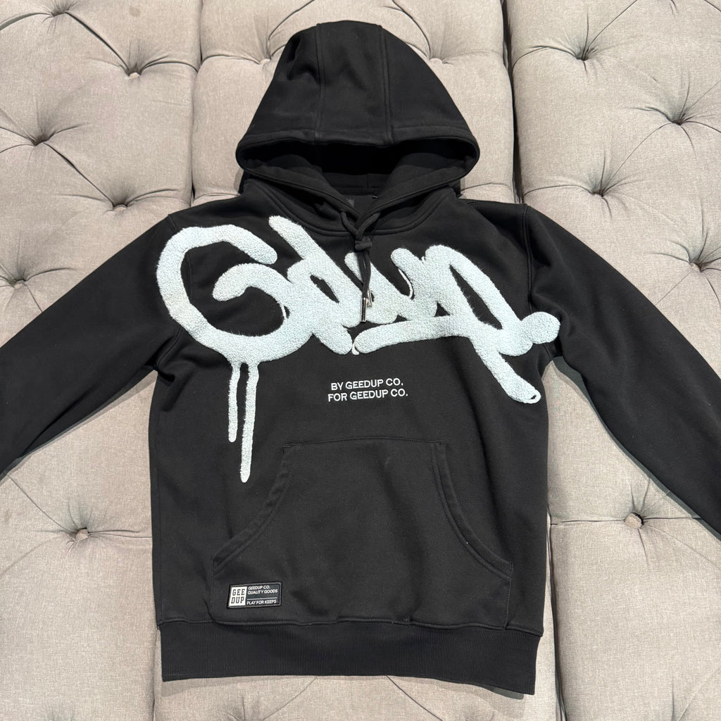 Geedup Handstyle Hoodie 'Black Baby Blue' (Second hand)
