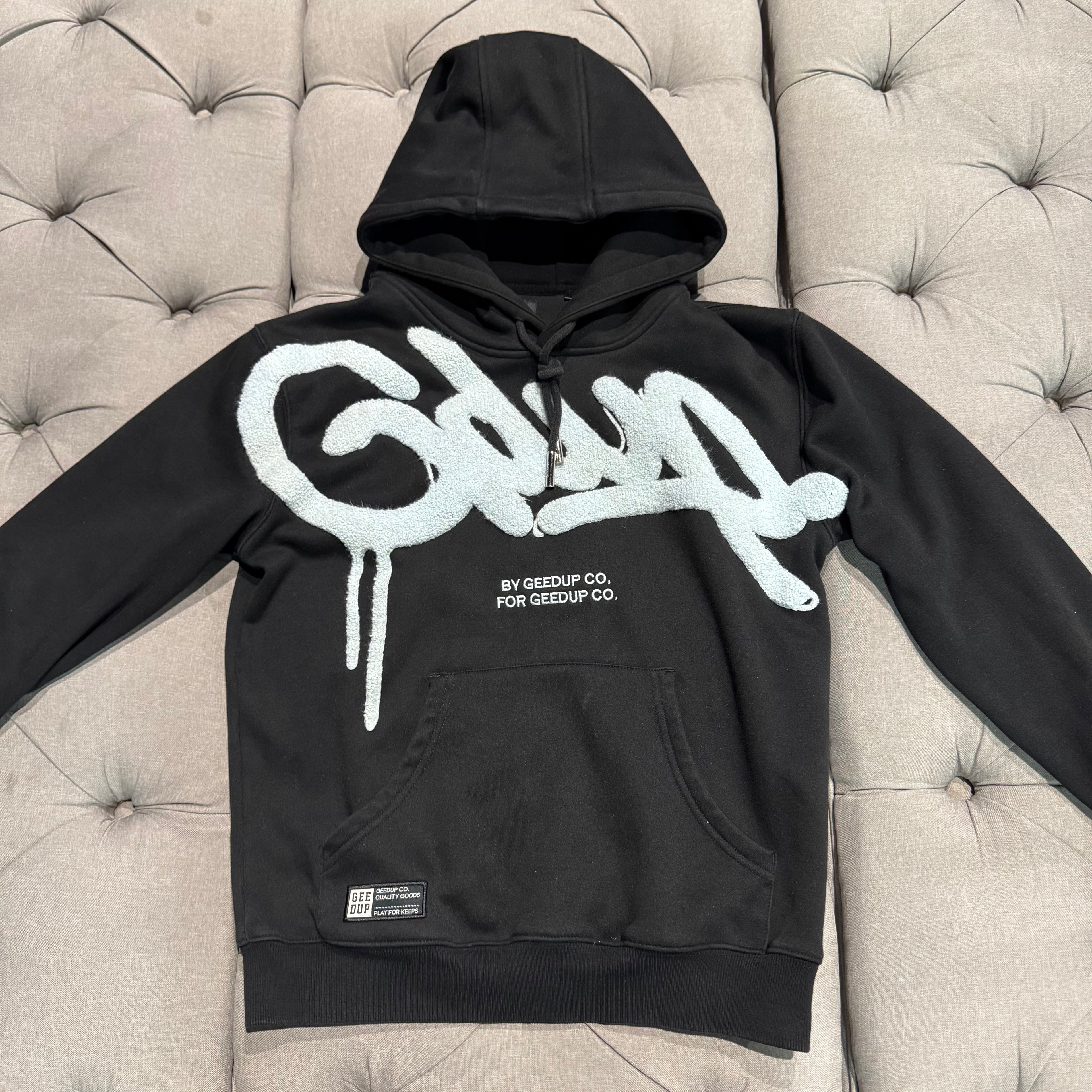 Geedup Handstyle Hoodie 'Black Baby Blue' (Second hand)