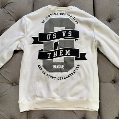 Geedup Us VS Them Crewneck 'White Black' (Second hand)