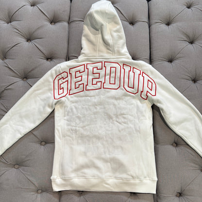 Geedup Team Logo Proud Hoodie 'White Red' (Second hand)