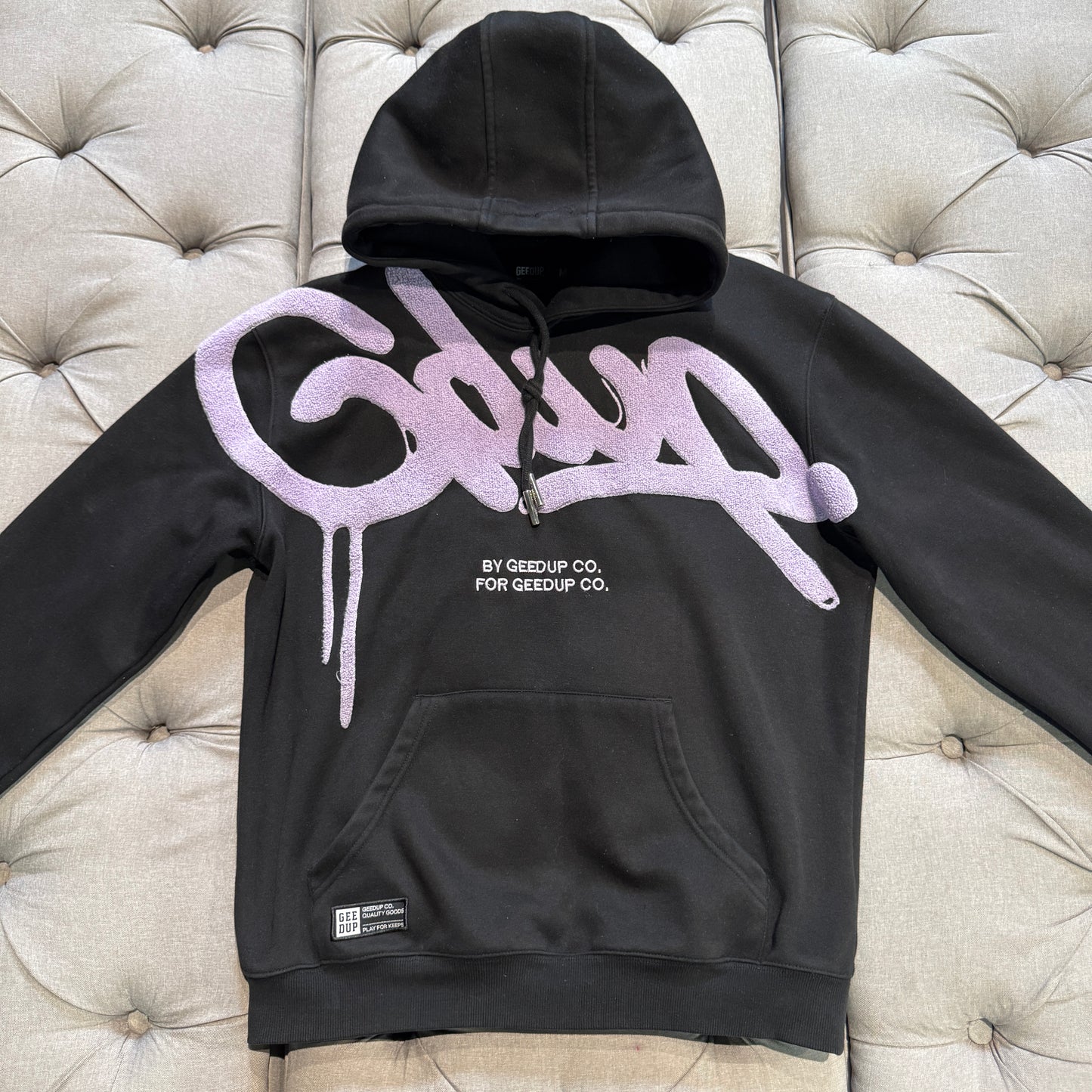 Geedup Handstyle Hoodie 'Black Lavender' (Second hand)