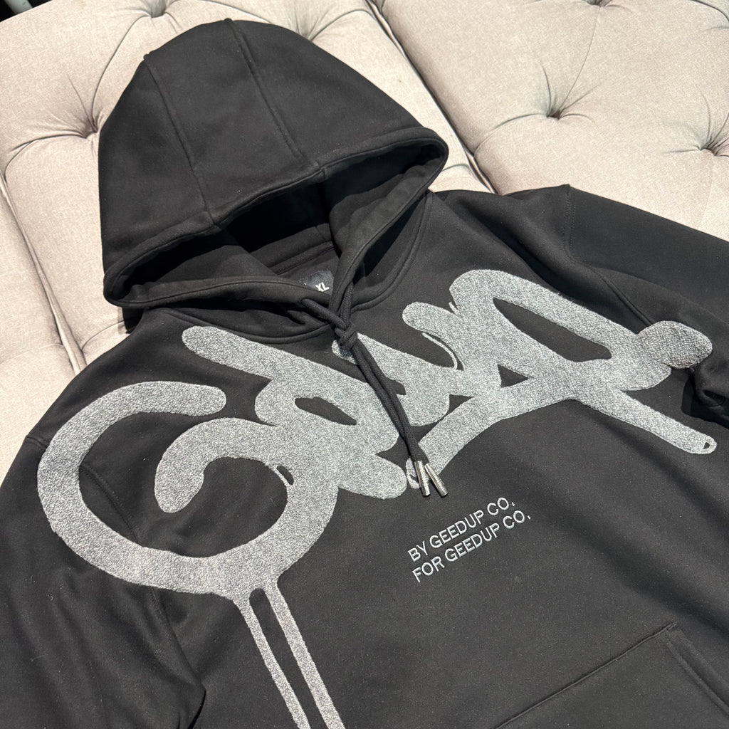 Geedup Handstyle Hoodie 'Black Grey' (Second hand)