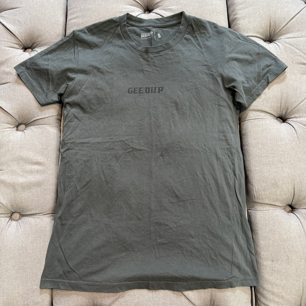 Geedup Old English T-Shirt 'Olive Green' (Second hand)