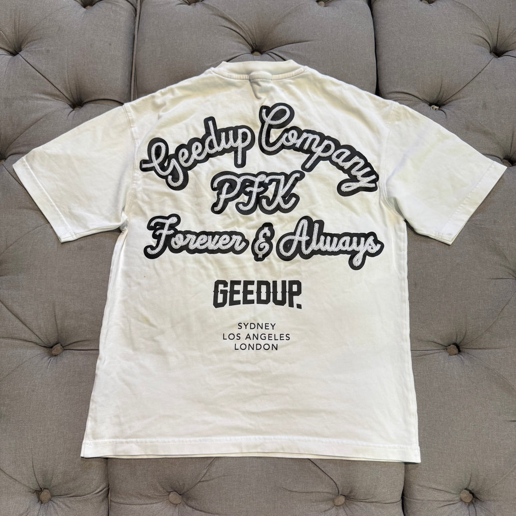 Geedup PFK Forever And Always T-Shirt 'White Black' (Second hand)