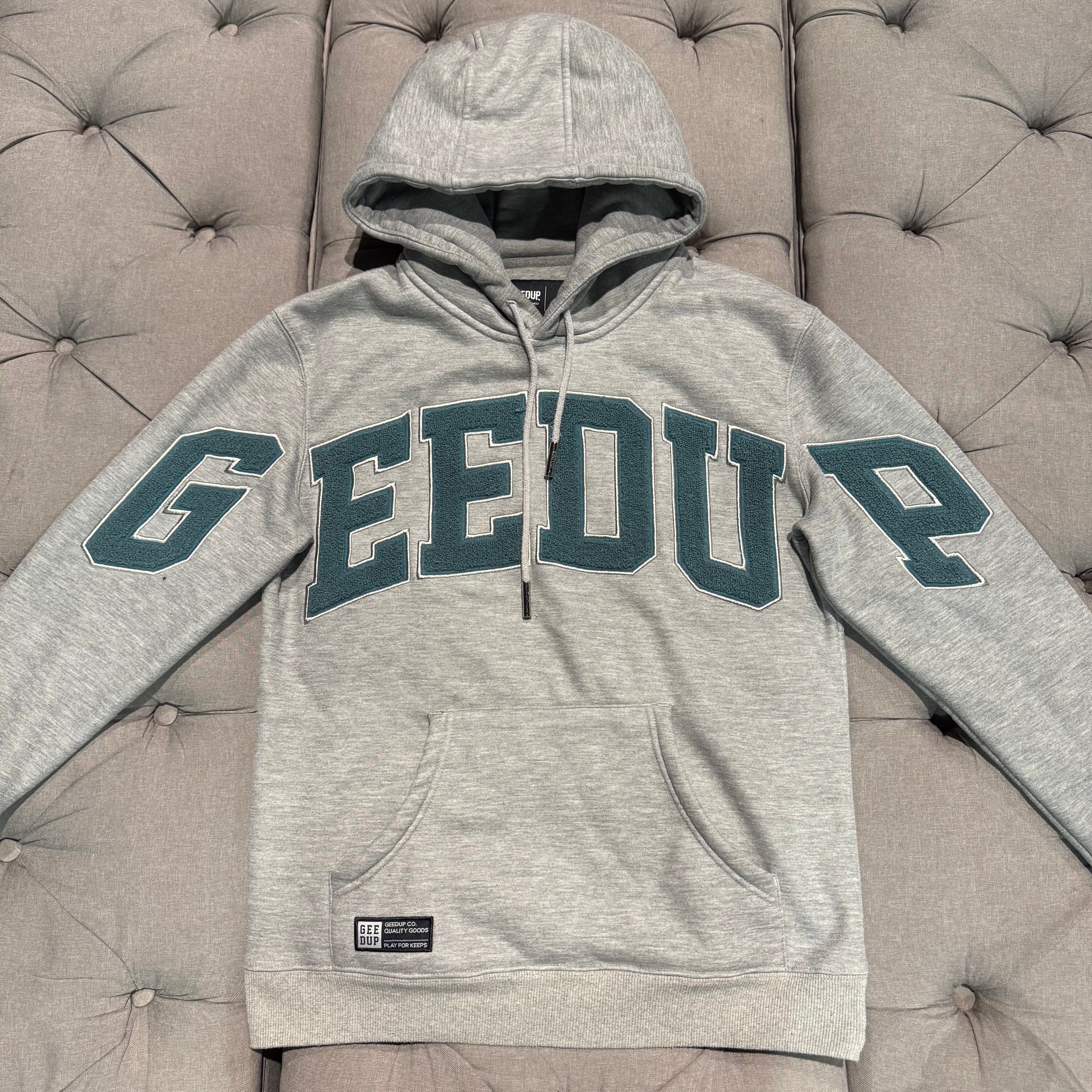 Geedup Team Logo Hoodie 'Grey Aqua Green' (Second hand)