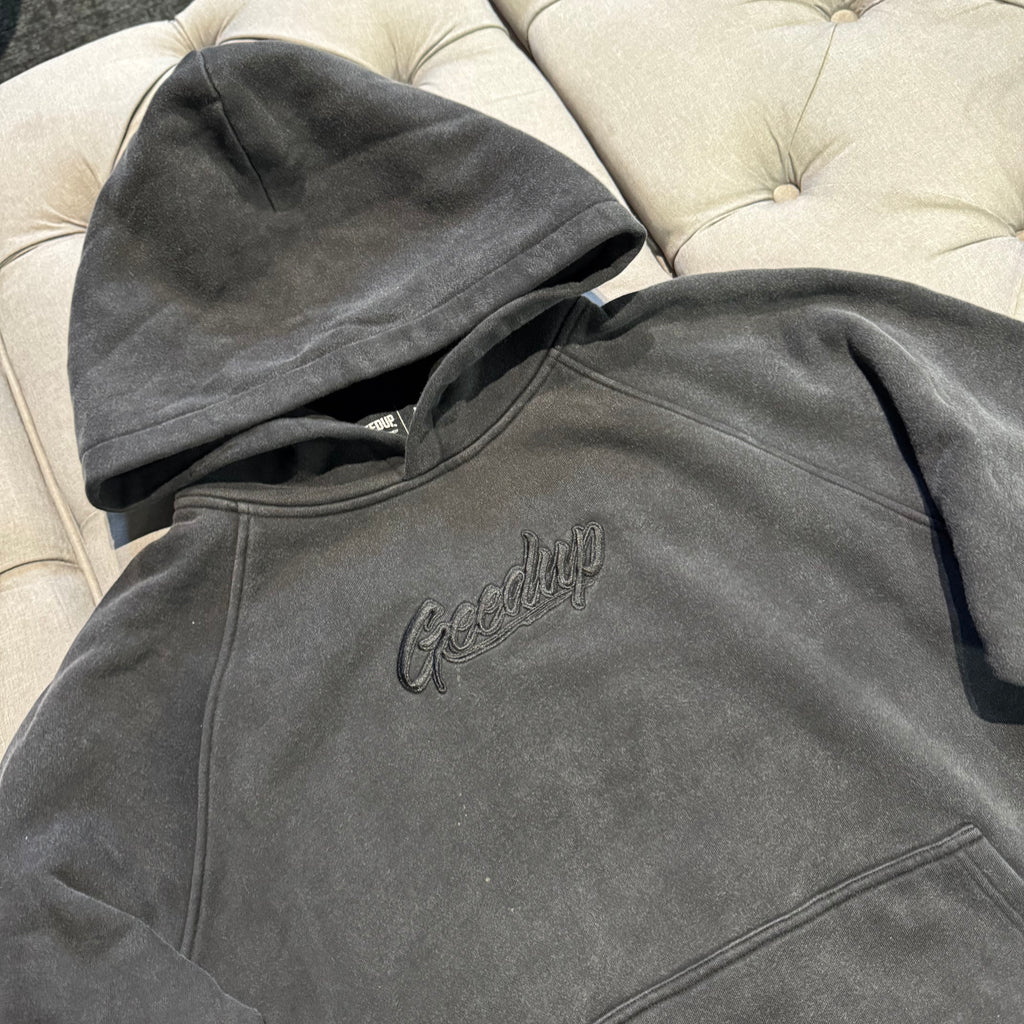 Geedup OS Script Hoodie 'Washed Black' (Second hand)