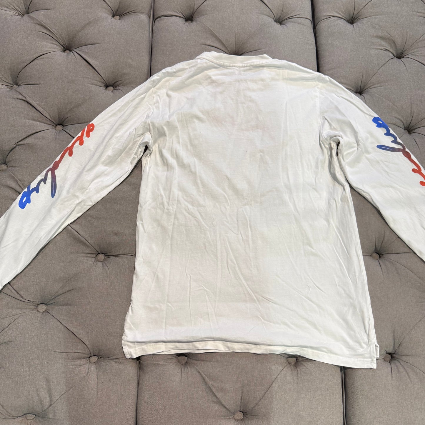 Geedup OG Script Long Sleeve T-Shirt 'White Red/Blue' (10+ YEAR OLD RELEASE) (Second hand)