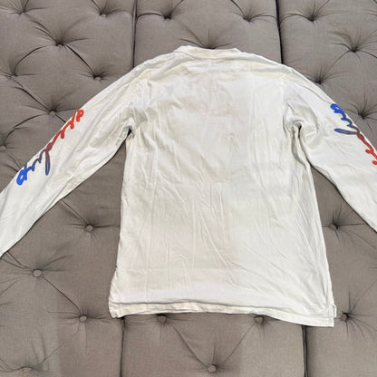 Geedup OG Script Long Sleeve T-Shirt 'White Red/Blue' (10+ YEAR OLD RELEASE) (Second hand)