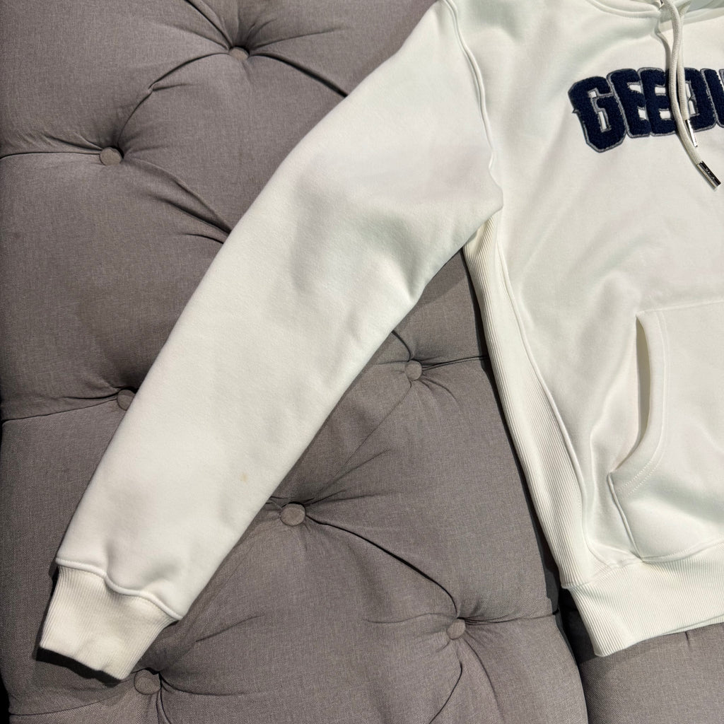 Geedup Play For Keeps Hoodie 'White Navy Blue' (Second hand)