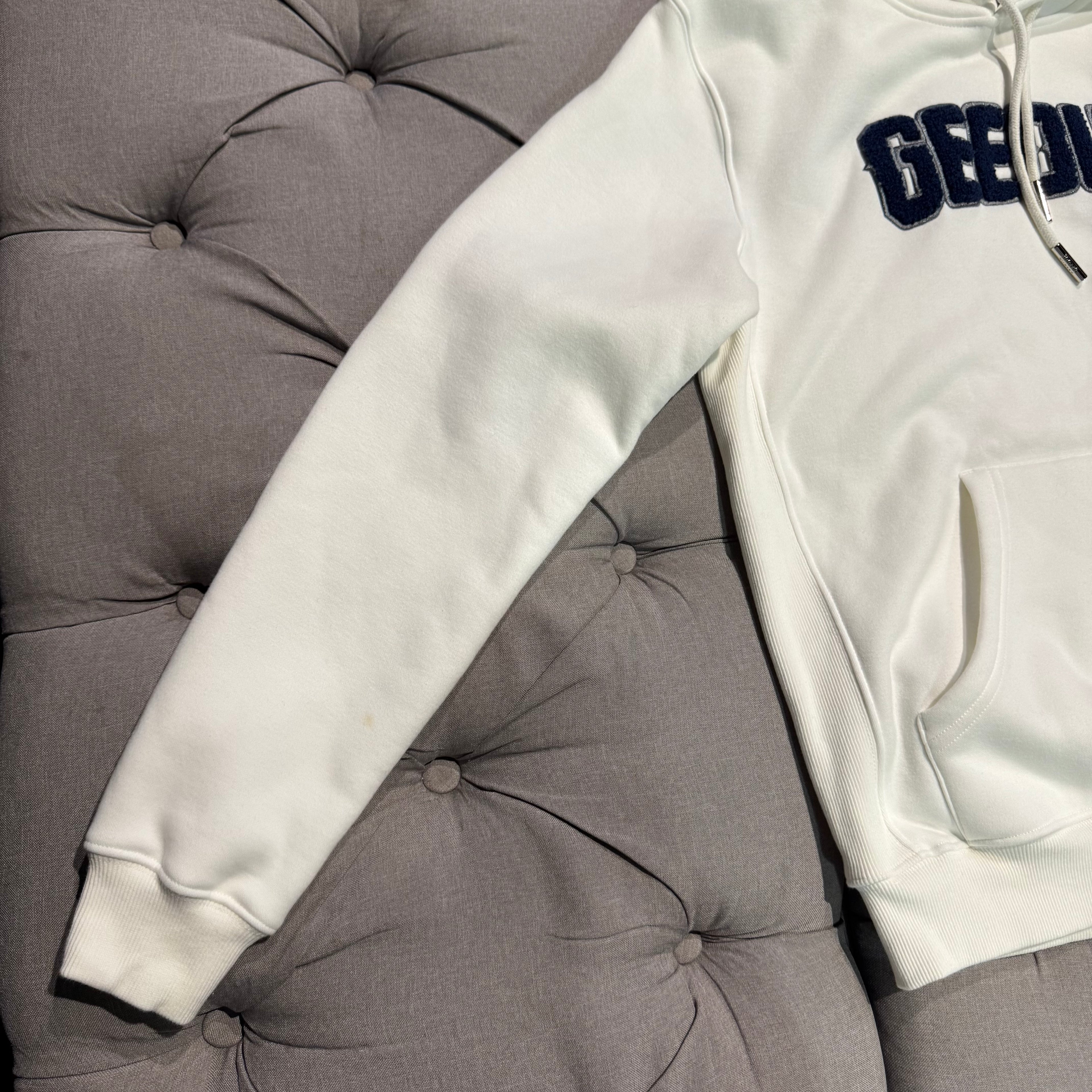 Geedup Play For Keeps Hoodie 'White Navy Blue' (Second hand)