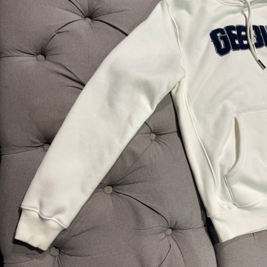 Geedup Play For Keeps Hoodie 'White Navy Blue' (Second hand)