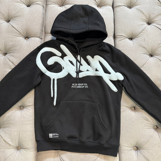 Geedup Handstyle Hoodie 'Black Baby Blue' (Second hand)