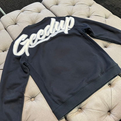 Geedup OS Script Crewneck 'Navy White' (Second hand)