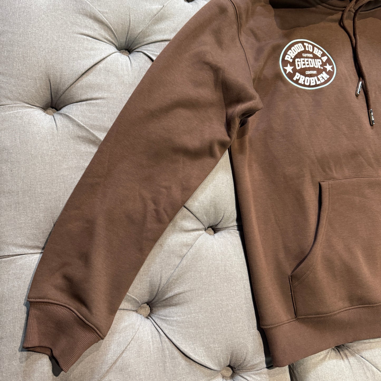 Geedup Proud To Be A Problem Hoodie 'Brown Teal' (Second hand)