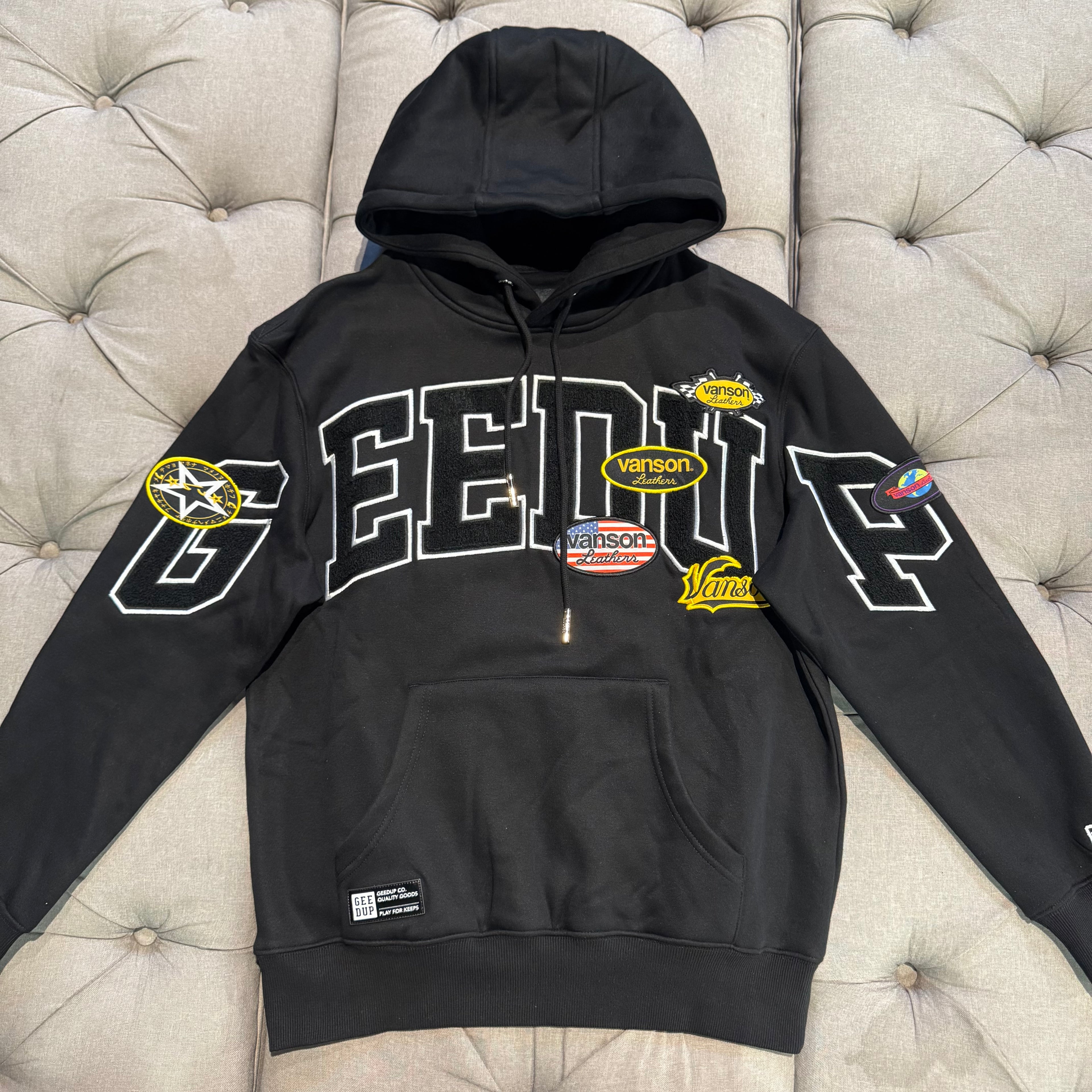Geedup Team Logo X Vanson Hoodie 'Black' (Brand New)