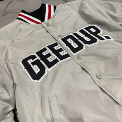 Geedup Company Varsity Bomber Jacket 'Grey/Red' (Second hand)