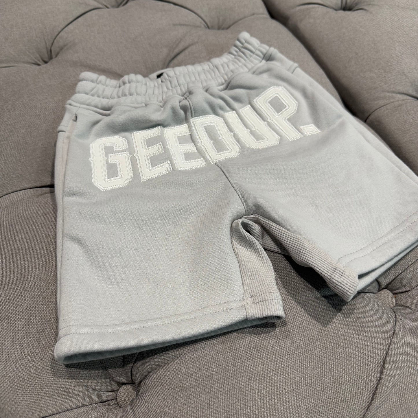 Kids Geedup Logo Shorts ‘Grey White’ (Second hand)