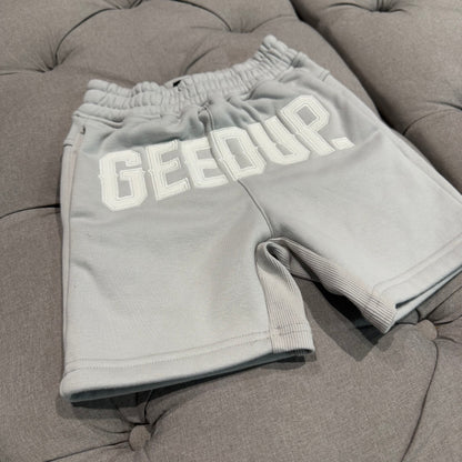 Kids Geedup Logo Shorts ‘Grey White’ (Second hand)