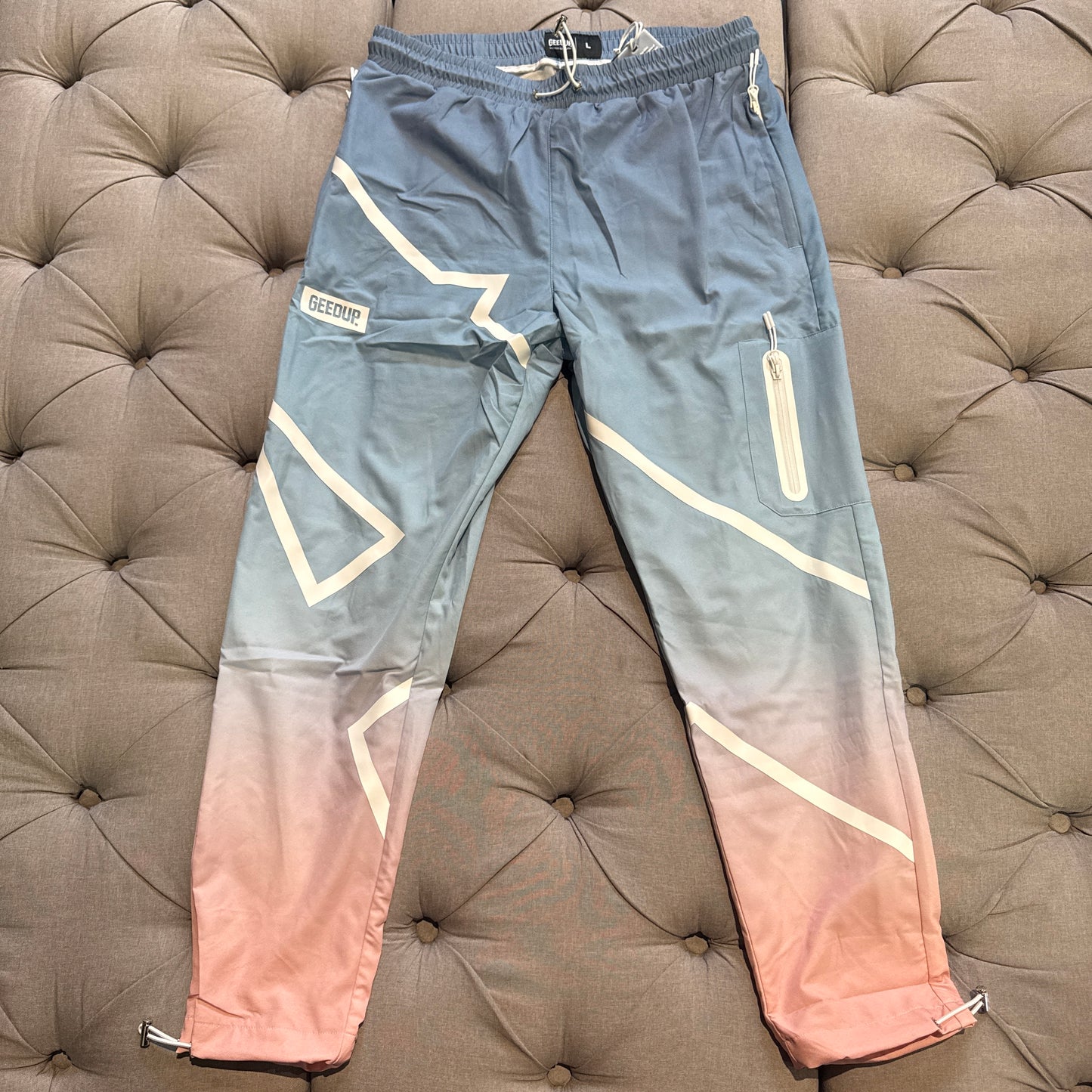 Geedup X ArrDee Sublimated Pants 'Baby Blue Peach' (Brand New)