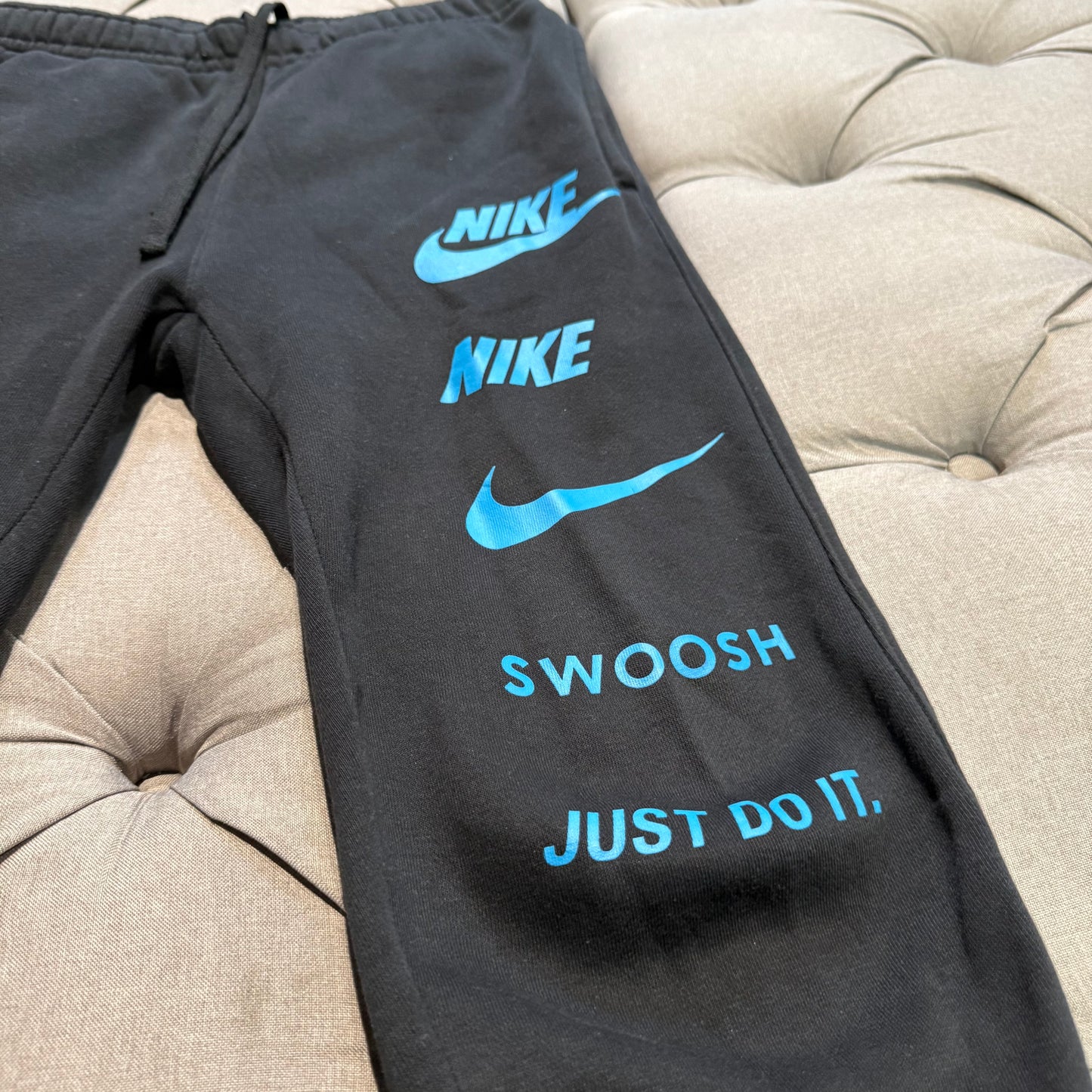Nike Multi Logo Track Pants 'Black Blue' (Second hand)
