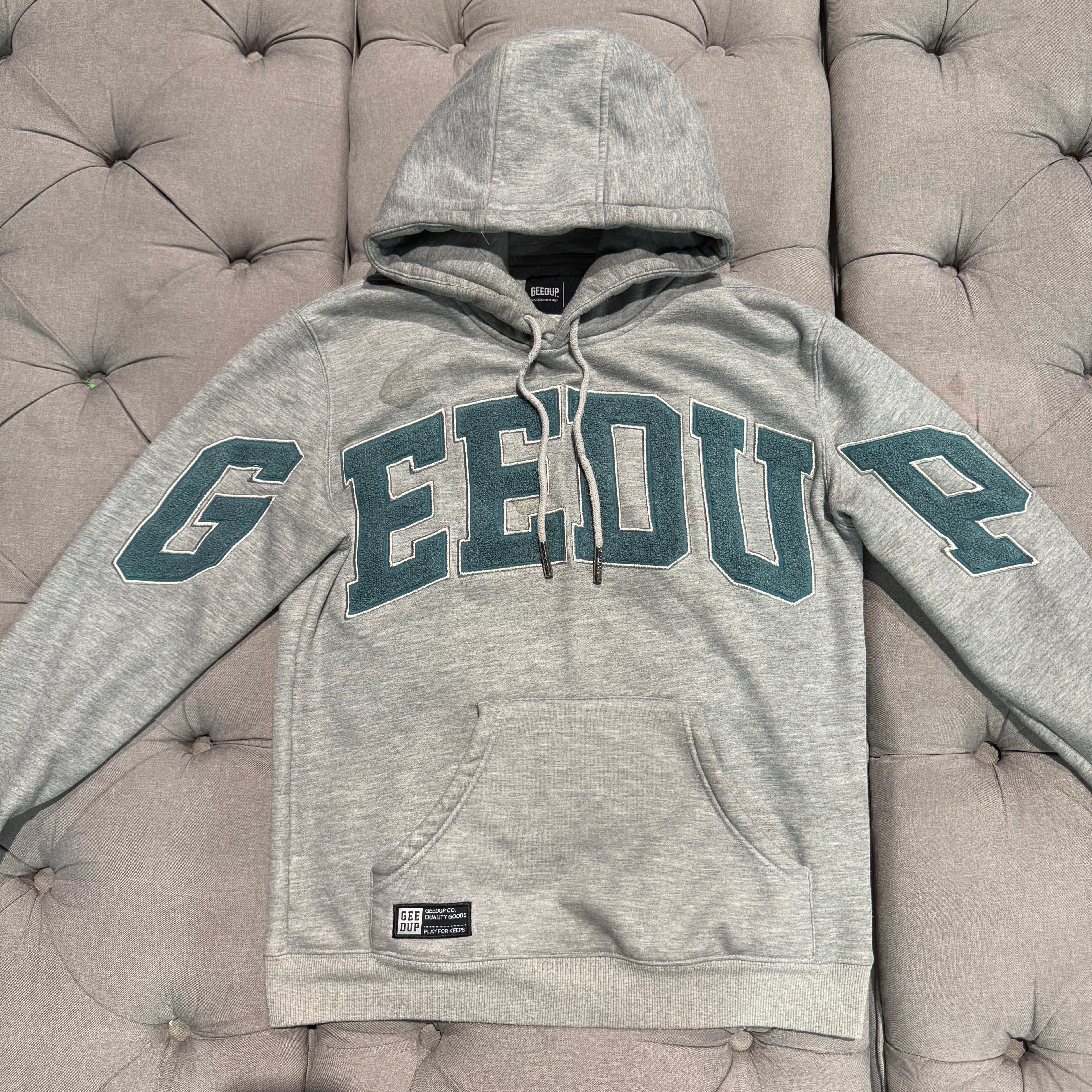 Geedup Team Logo Hoodie 'Grey Aqua' (Second hand)