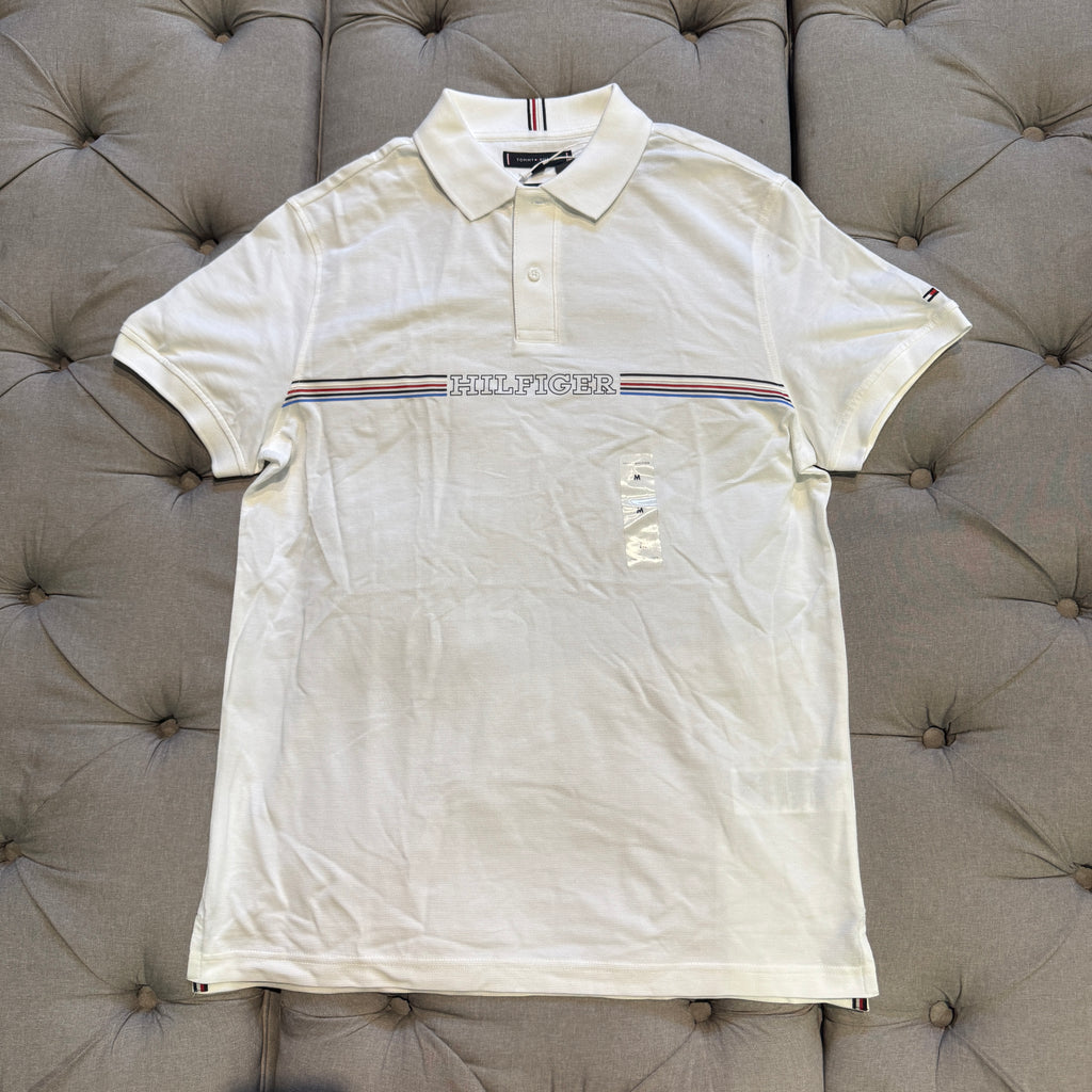 Tommy Hilfiger Waffle Knit Polo Shirt 'White Flag'