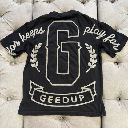 Geedup Stitched Back G logo T-shirt 'Black Grey' (Second hand)
