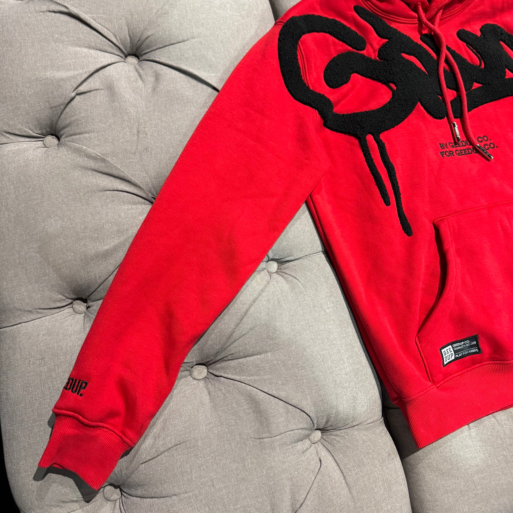 Geedup Handstyle Hoodie 'Red Black' (Second hand)