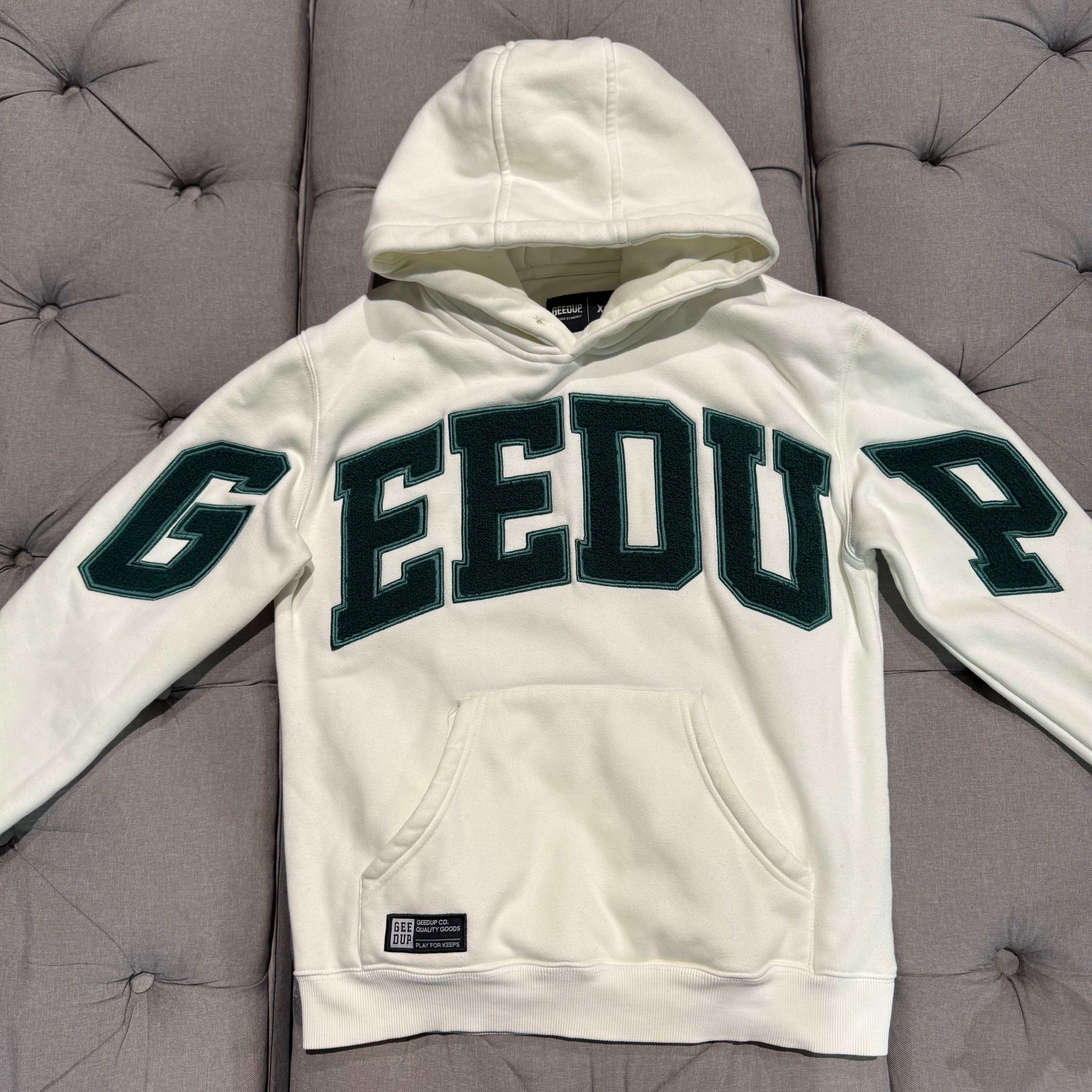 Geedup Team Logo Hoodie 'White Green' (Second hand)