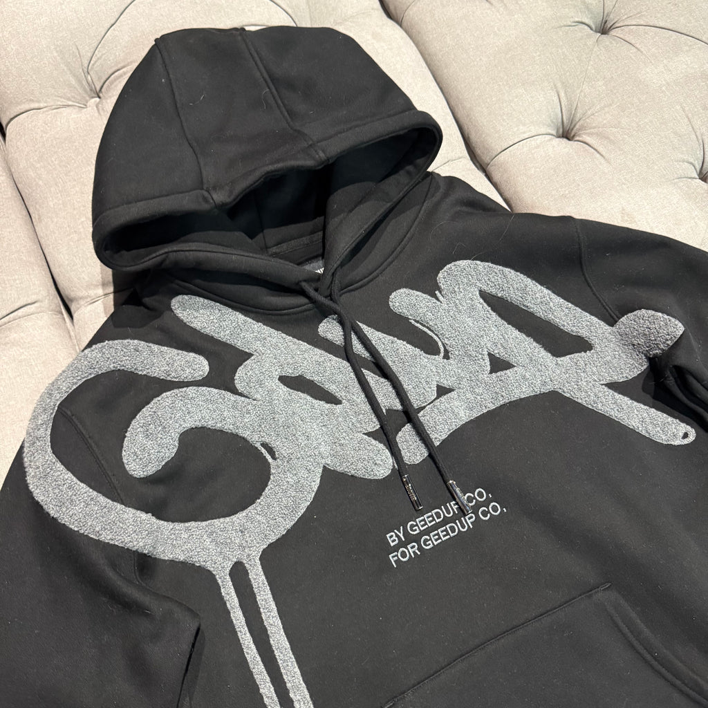 Geedup Handstyle Hoodie 'Black Grey' (Second hand)