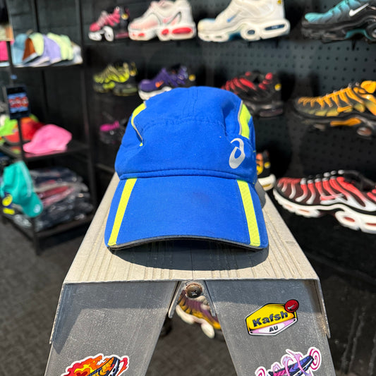 Asics Running Cap 'Blue Neon Green' (Second hand)
