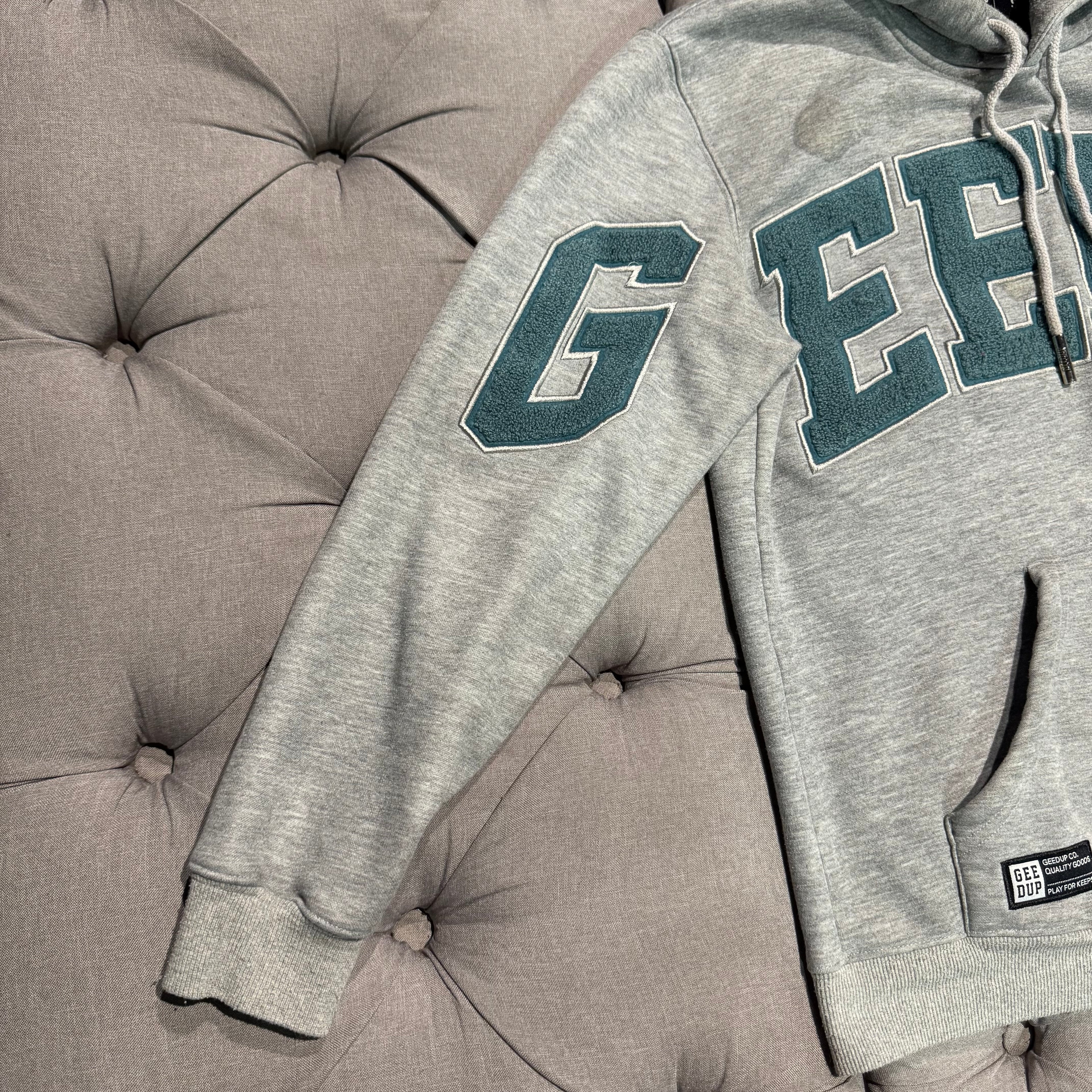 Geedup Team Logo Hoodie 'Grey Aqua' (Second hand)