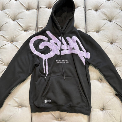 Geedup Handstyle Hoodie 'Black Lavender' (Second hand)