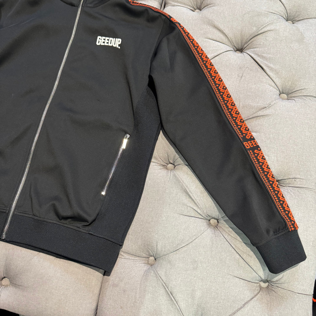 Geedup Core Logo G-Tape Jacket 'Black Burnt Orange' (Second hand)