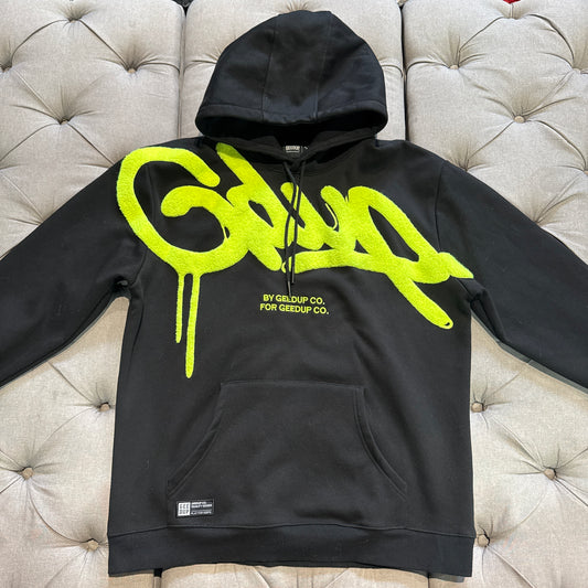 Geedup Handstyle Hoodie 'Black Neon Green' (Second hand)