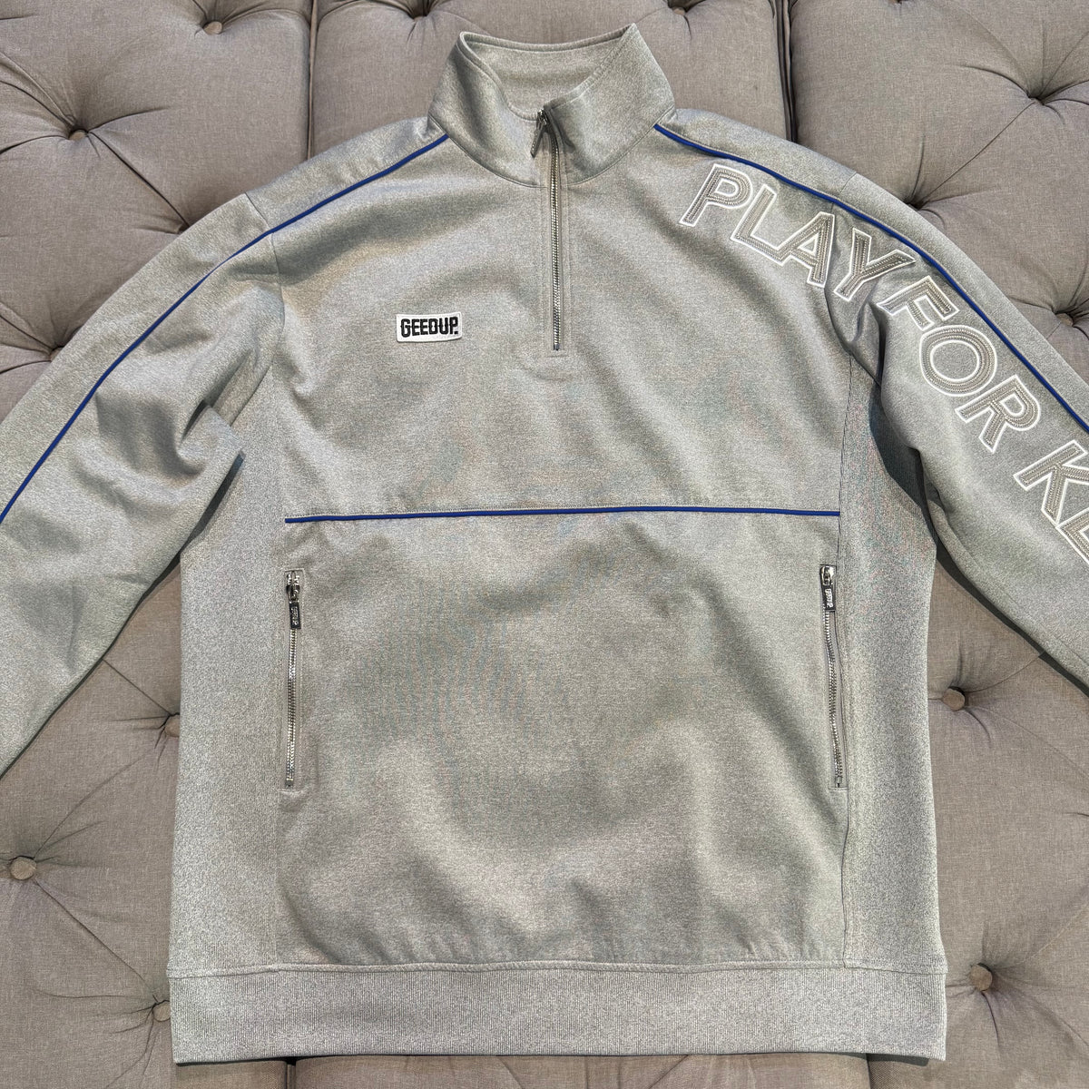 Geedup Play For Keeps Qtr Zip 'Grey Blue' (Second hand)