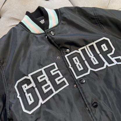 Geedup Company Varsity Jacket 'Black Baby Blue Pink' (Second hand)