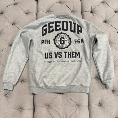 Geedup Us VS Them Crewneck 'Grey Black' (Second hand)